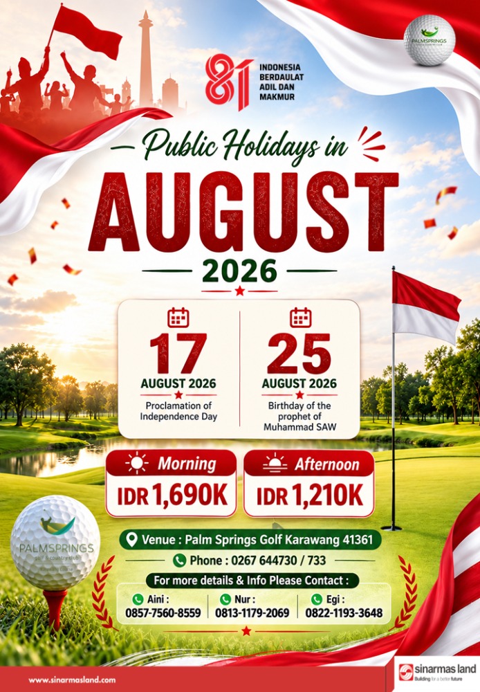 Public Holiday 17 & 25 August 2026